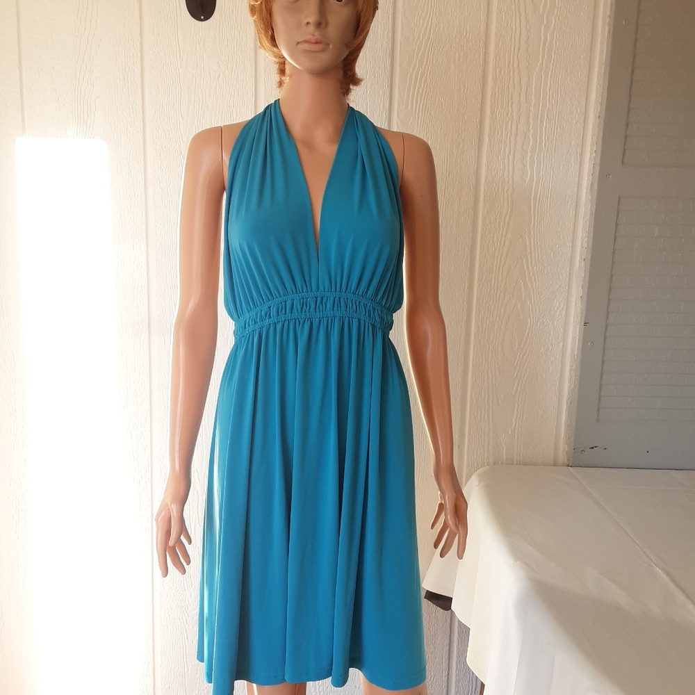 HypNotik #443 Women's Strapless Dress Turquoise Sz XL Preowned Strappy